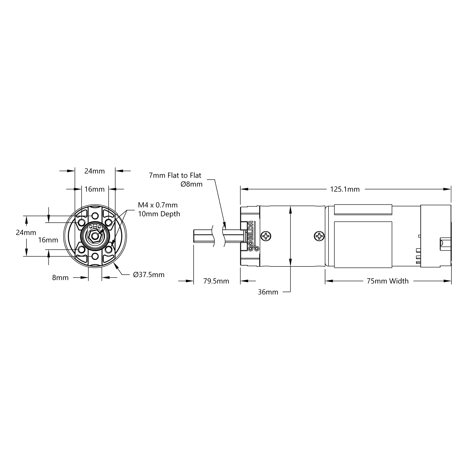 5204 Series Yellow Jacket Planetary Gear Motor (99.5:1 Ratio