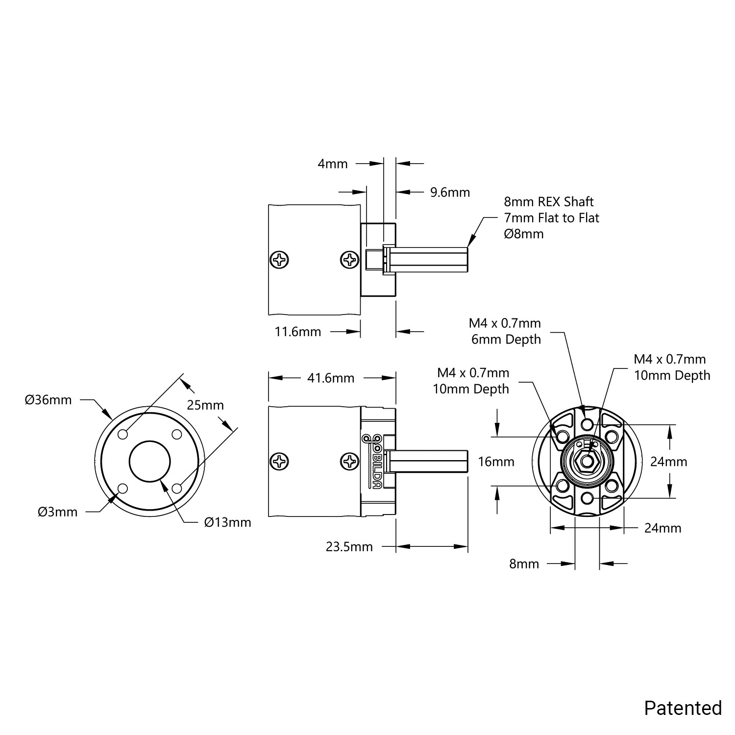 5103 Series Planetary Gearbox (13.7:1 Ratio, 24mm Length 8mm