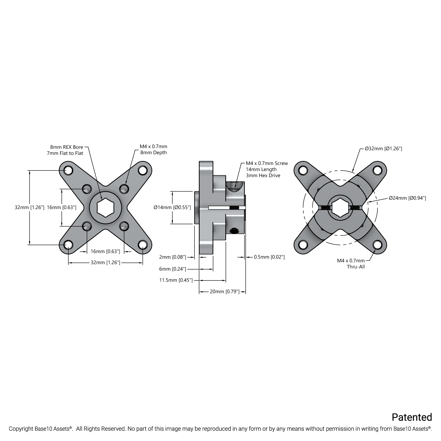 1313 Series Hyper Hub (8mm REX® Bore) - goBILDA®