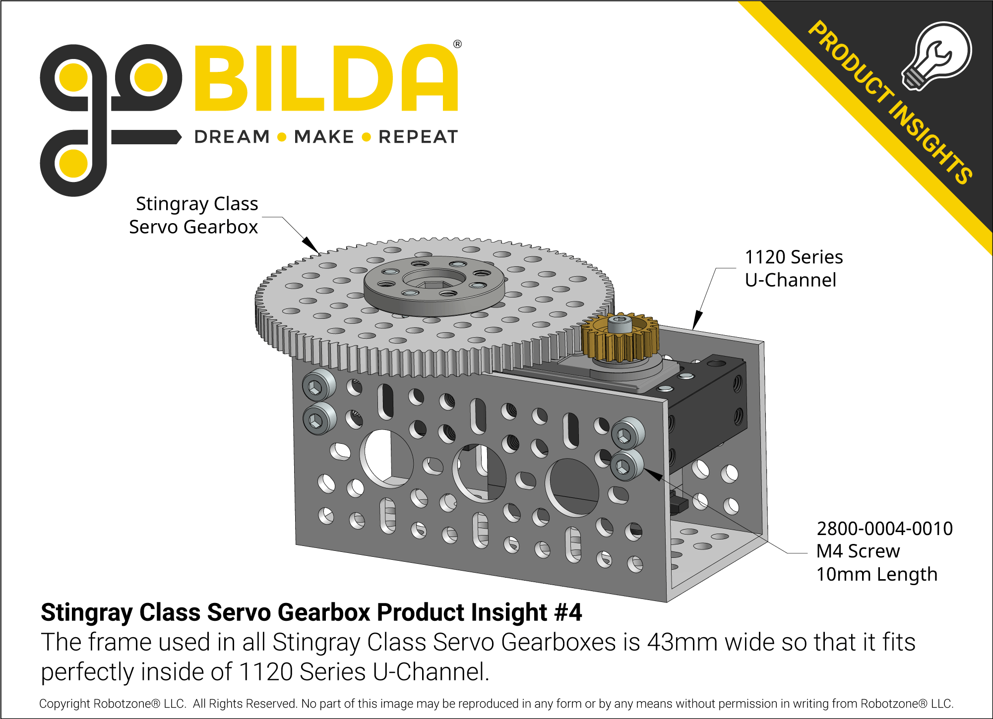 Stingray-5 Servo Gearbox (0.85 sec/60°, 12 RPM, 1750 oz-in Torque 