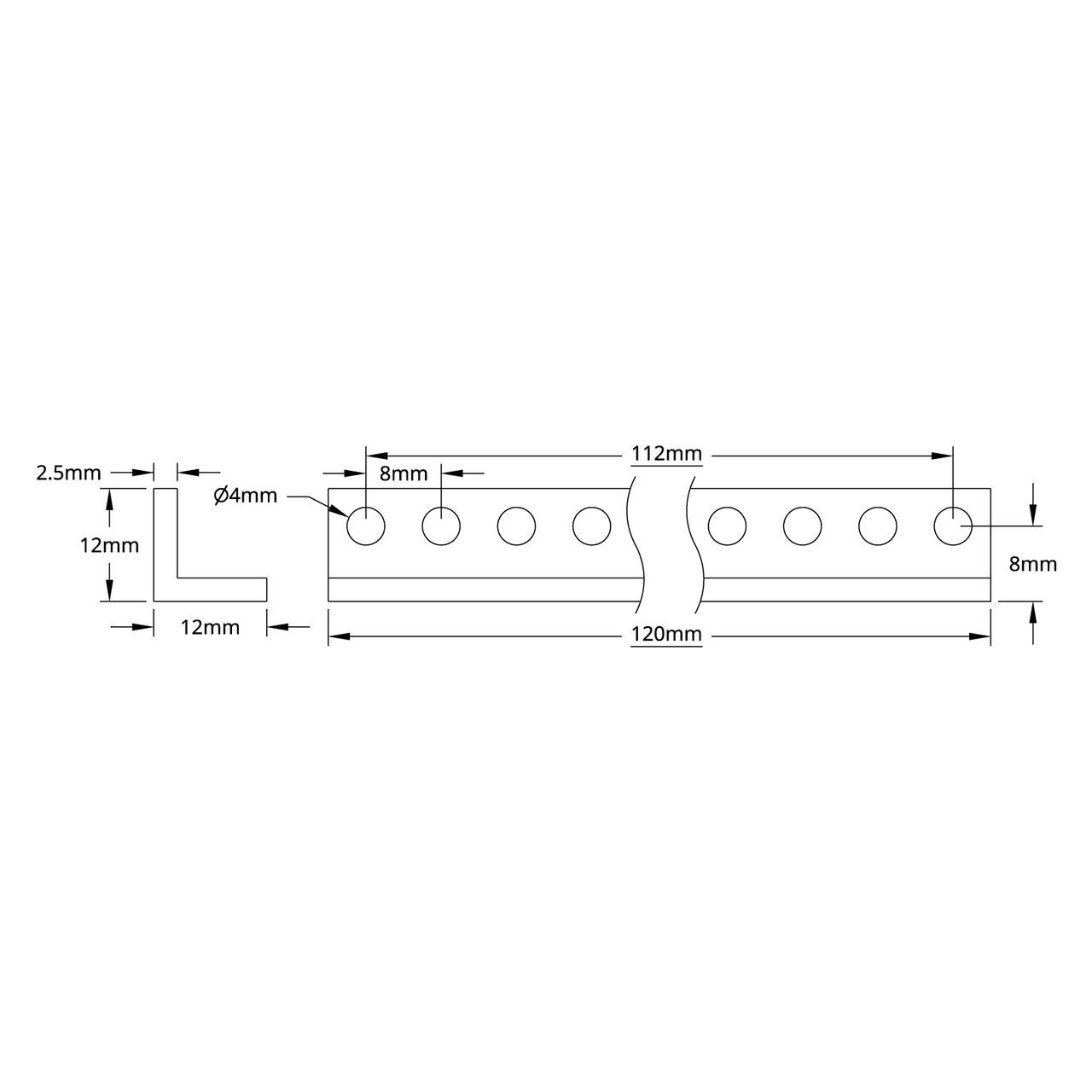 1103 Series L-Beam (15 Hole, 120mm Length) - 2 Pack - goBILDA®