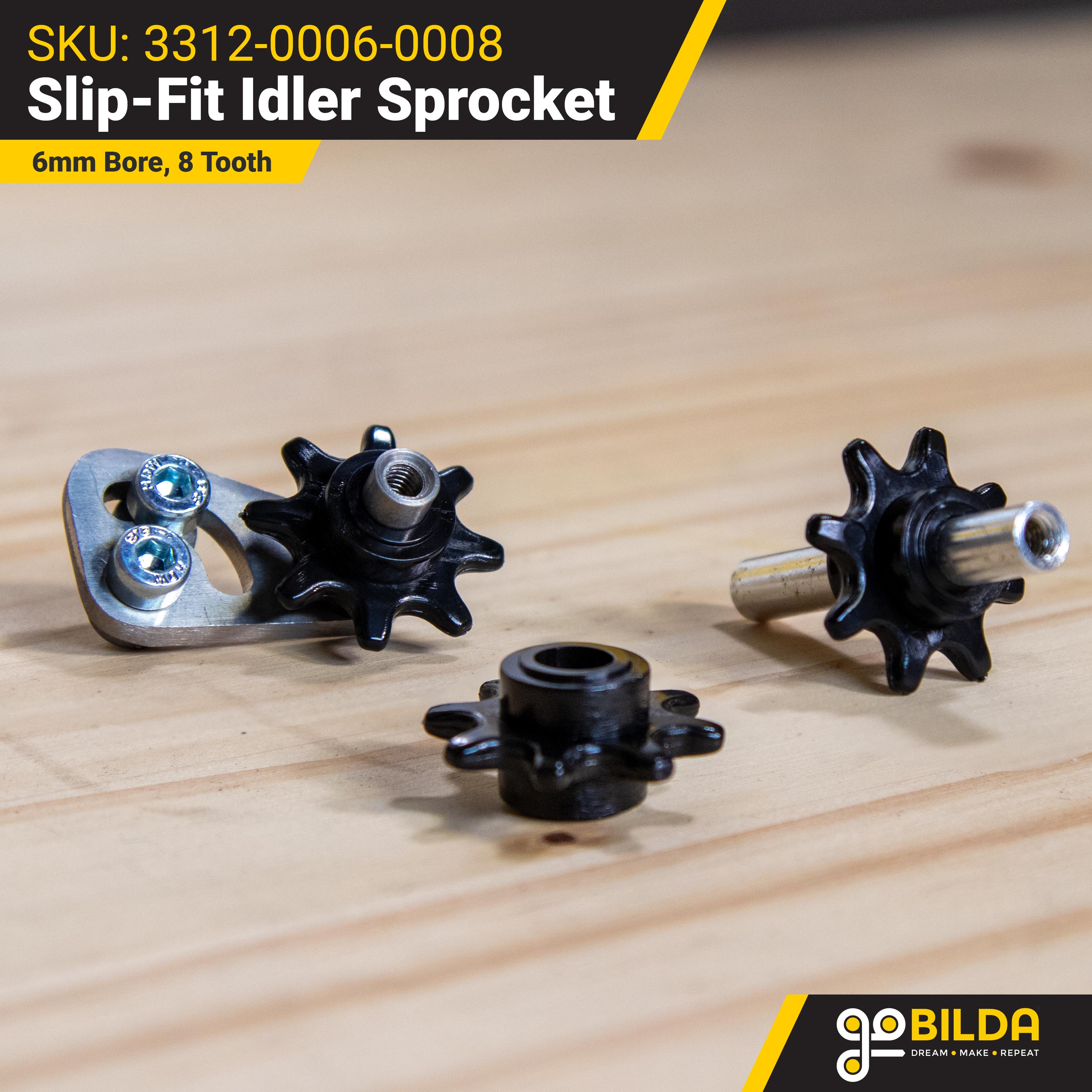8mm Pitch Slip-Fit Idler Sprocket (6mm Bore, 8 Tooth) - 2