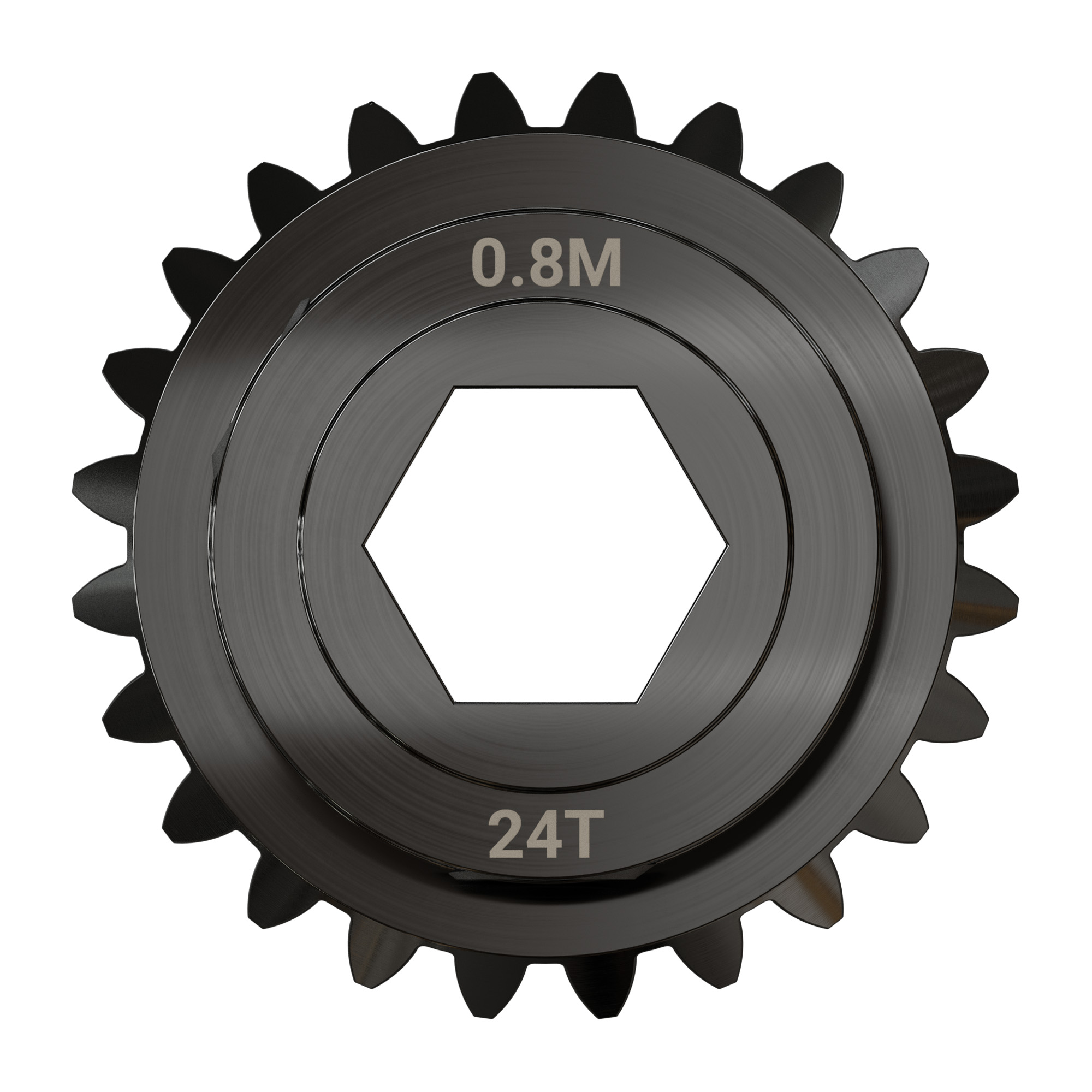 2317 Series MOD 0.8 Steel Miter Gear (Set-Screw, 8mm REX™ Bore, 24 Tooth)