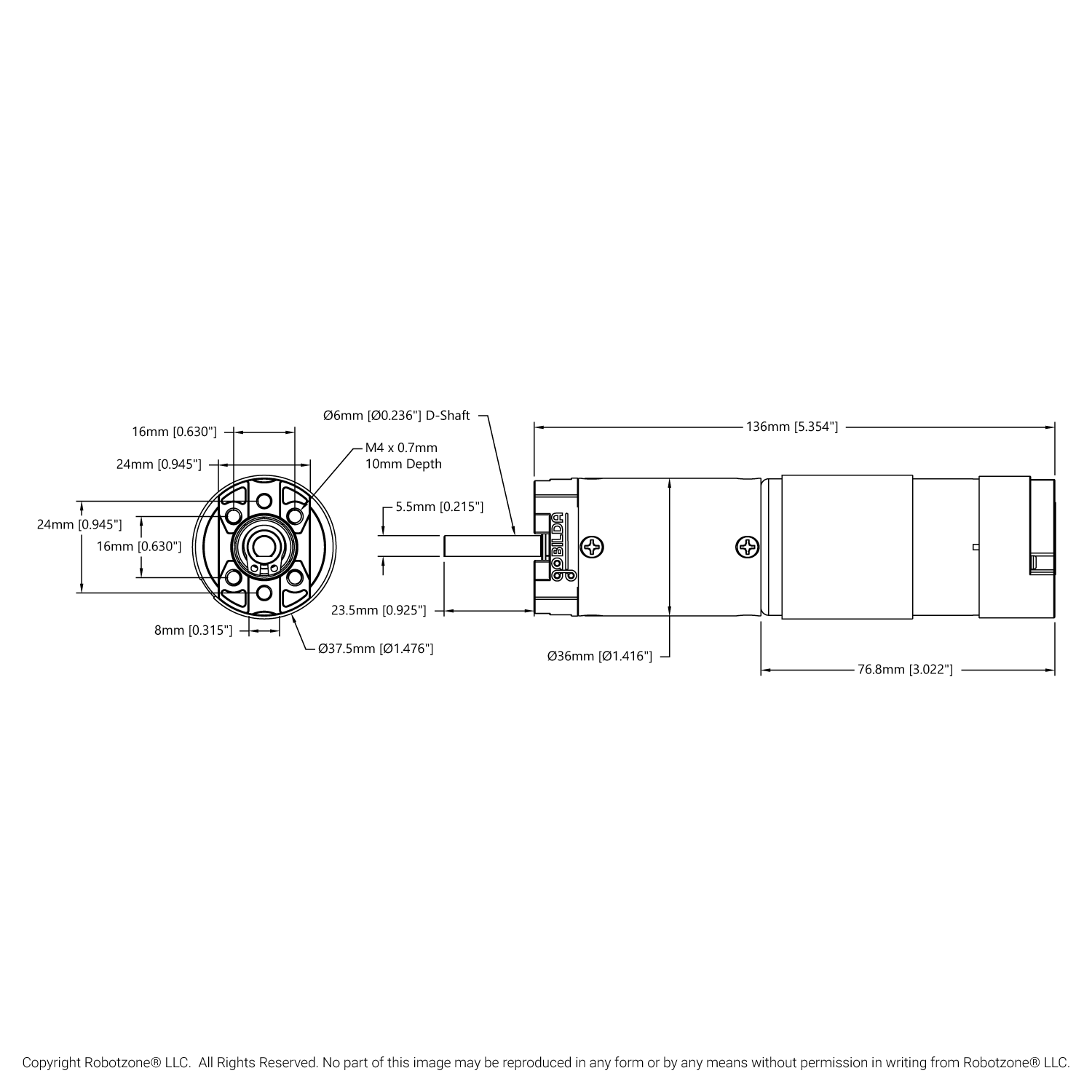 5202 Series Yellow Jacket Planetary Gear Motor (188:1 Ratio, 24mm