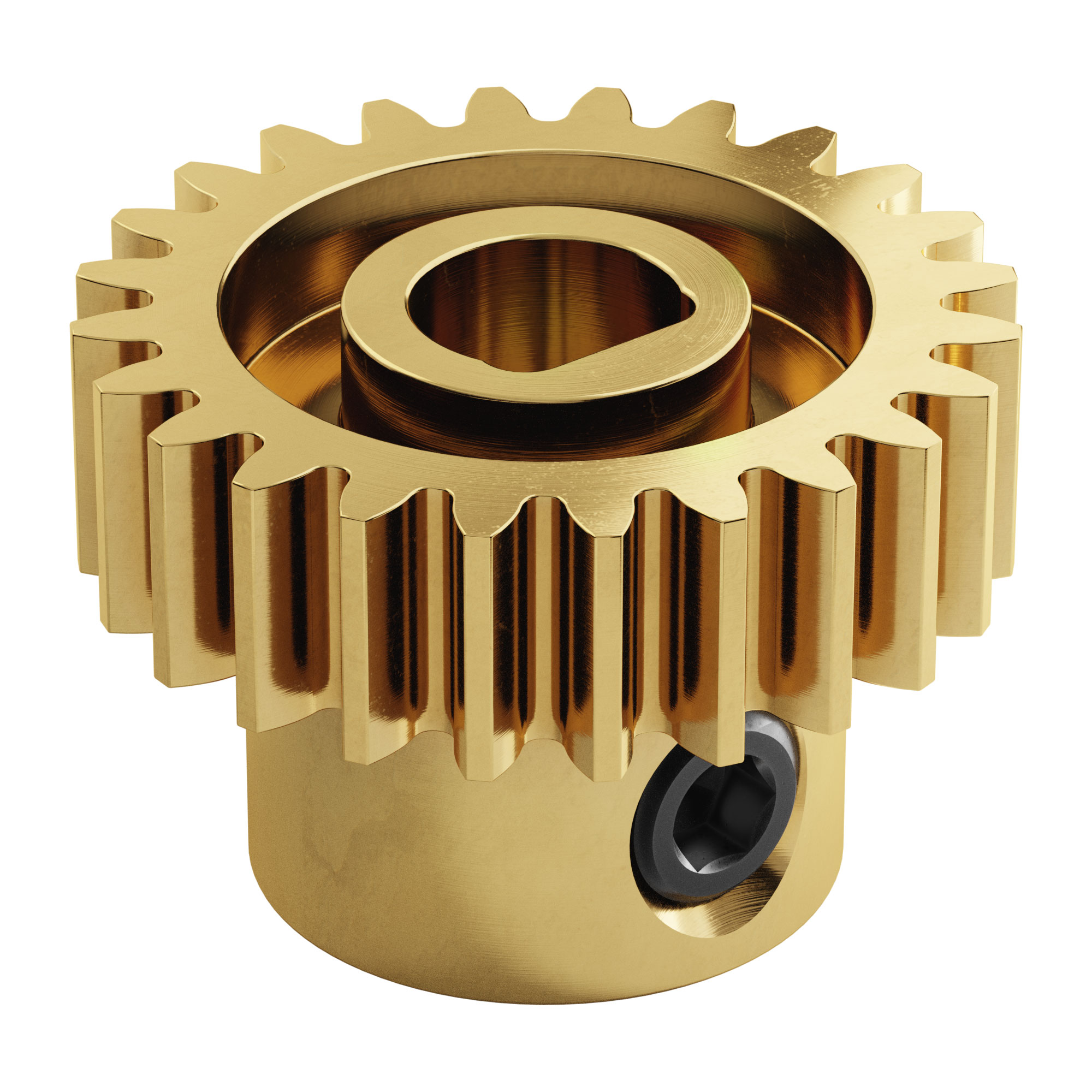 2301 Series Brass, MOD 0.8, D-Bore, Set-Screw Pinion Gear (6mm D