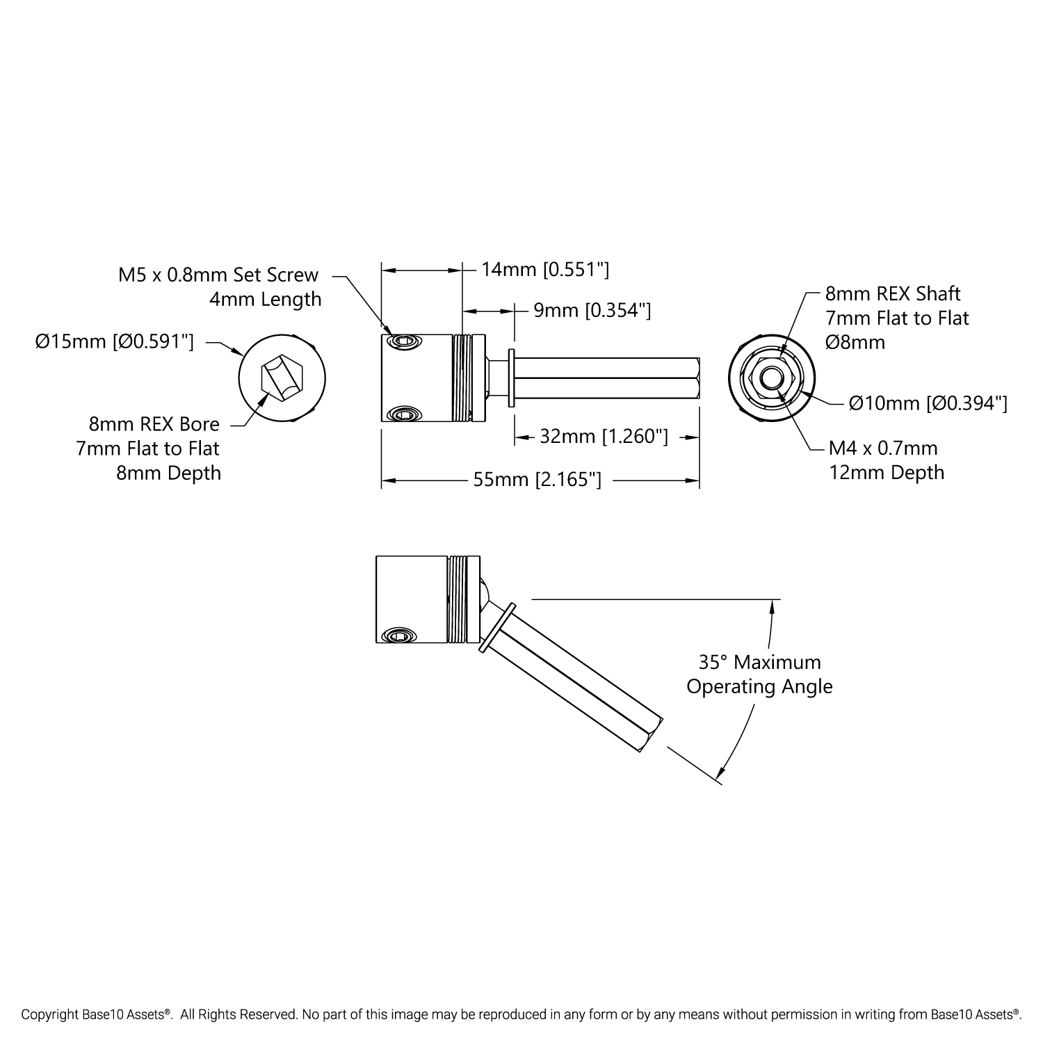 8mm REX® CV Joint (Male to Female) - goBILDA®