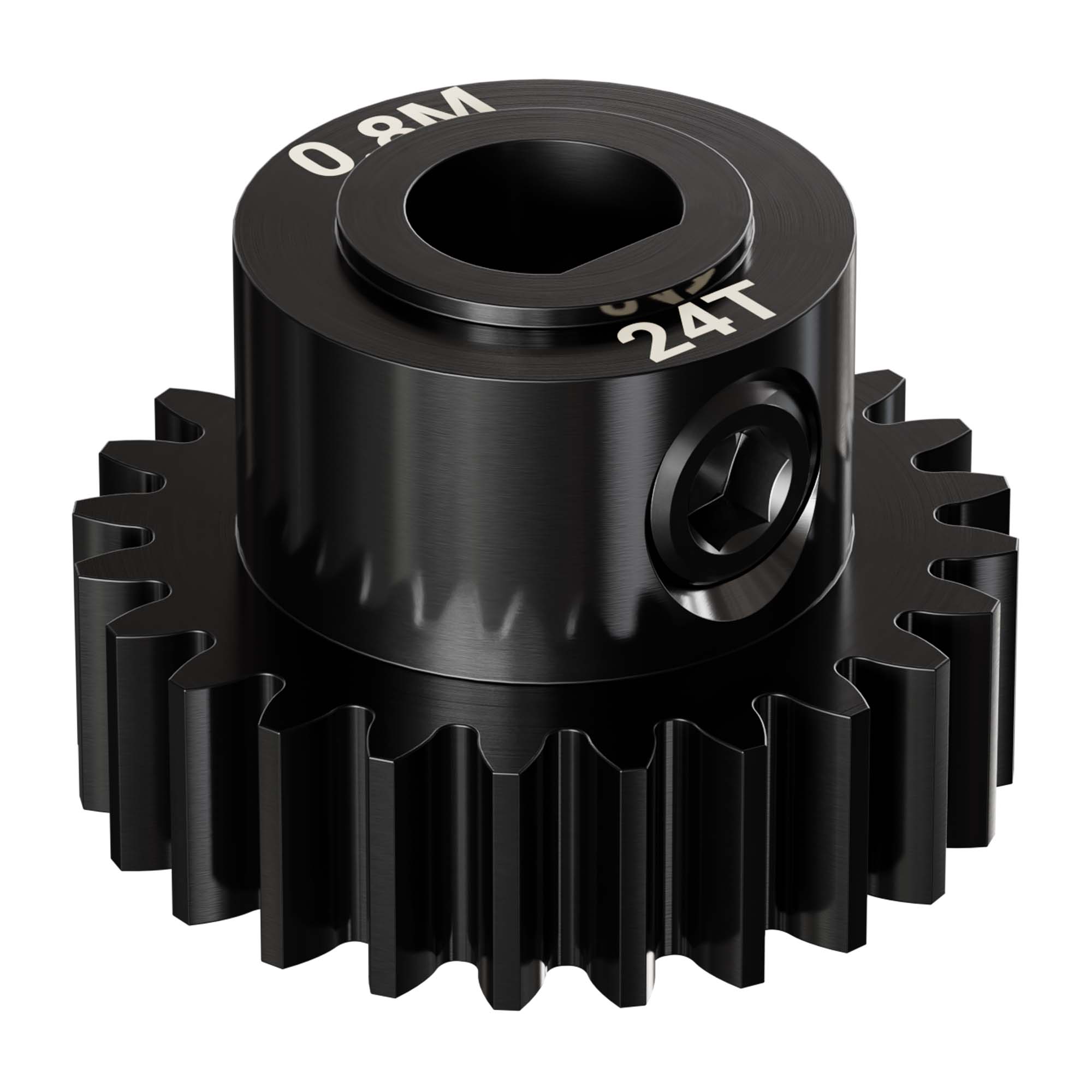 2303 Series Steel, MOD 0.8 Pinion Gear (6mm D-Bore, 24 Tooth)