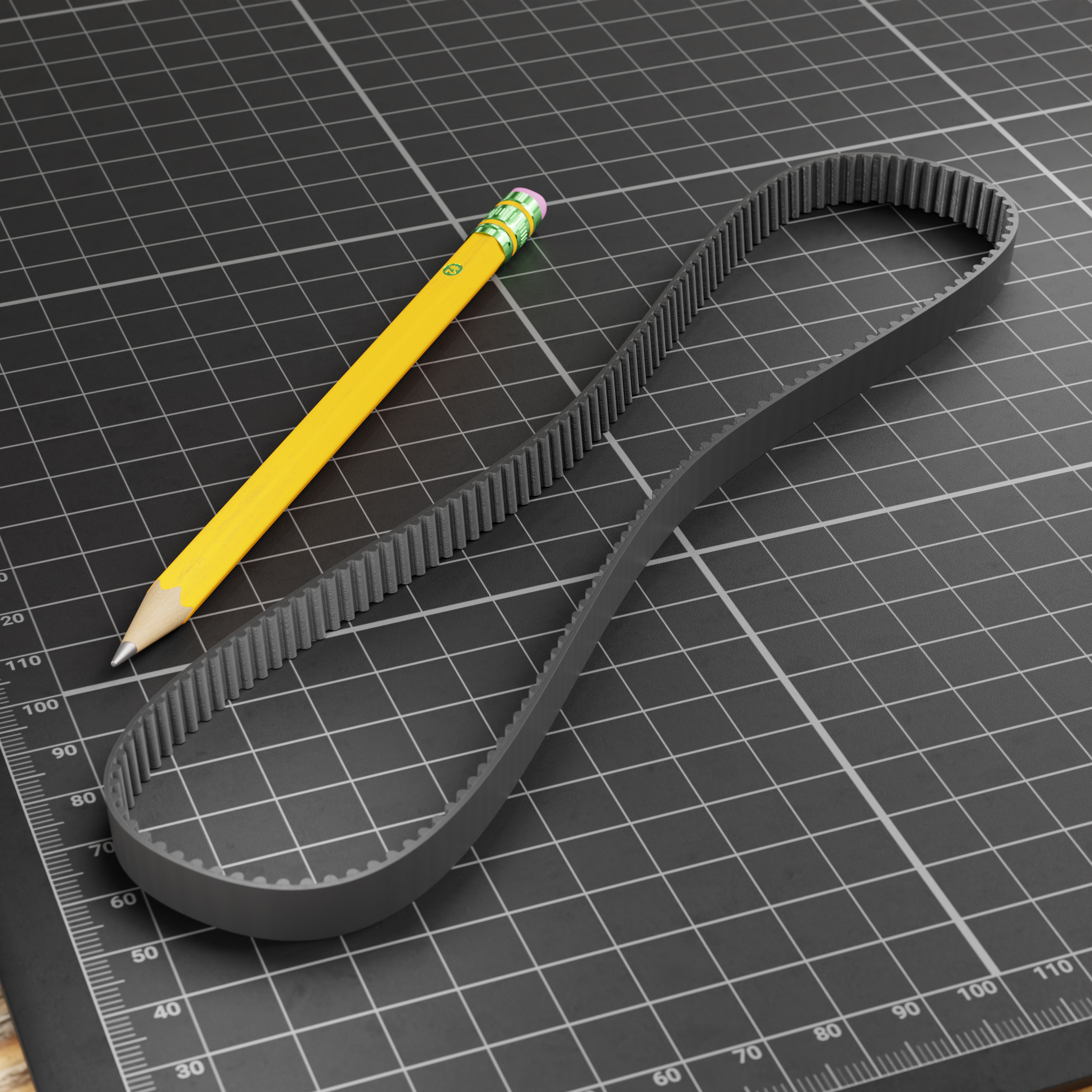 2mm Pitch GT2 Timing Belt (6mm Width, 328mm Pitch Length, 164