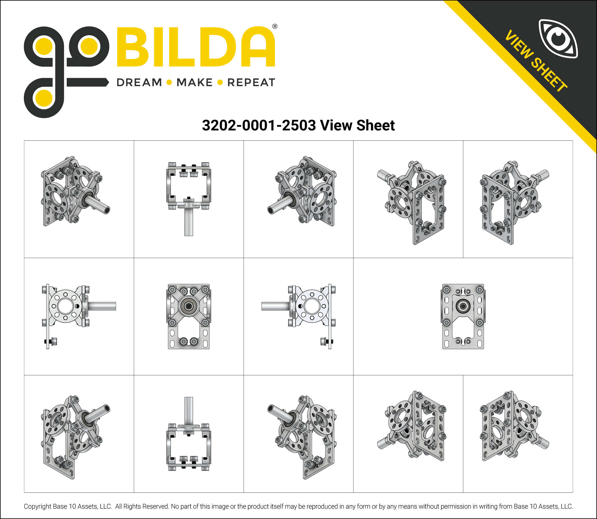ServoBlock® (Standard Size, 25 Tooth Spline, 8mm OD Shaft) - goBILDA®