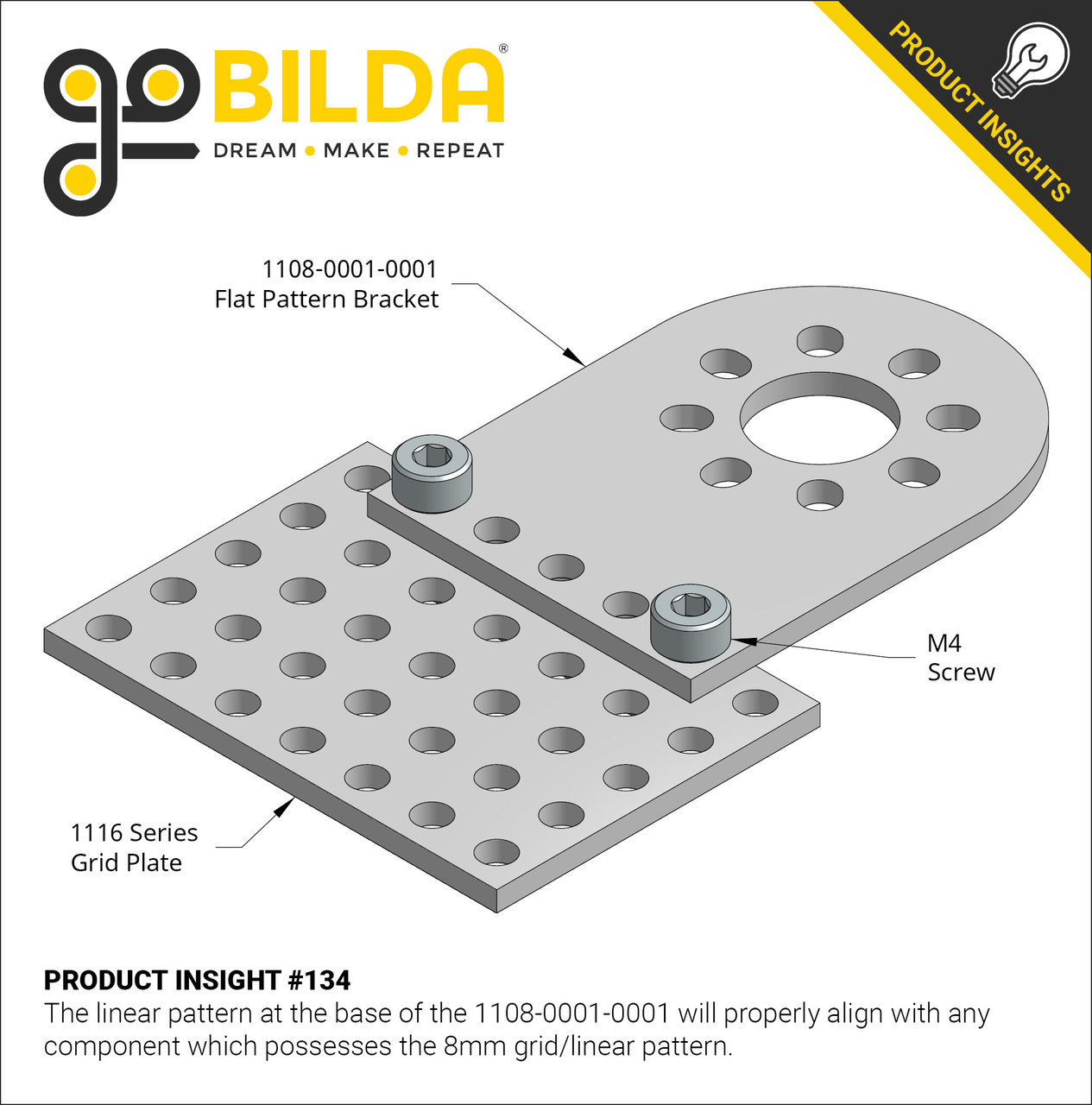 1116 Series Grid Plate (5 x 9 Hole, 40x 72mm) - goBILDA®