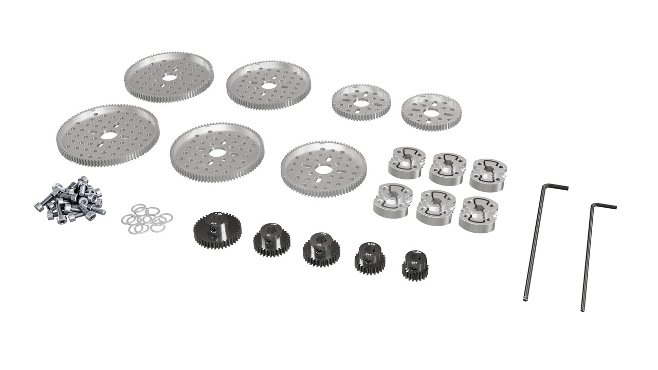 Spur Gear Starter Pack (MOD 0.8, 8mm REX® Bore) - goBILDA®