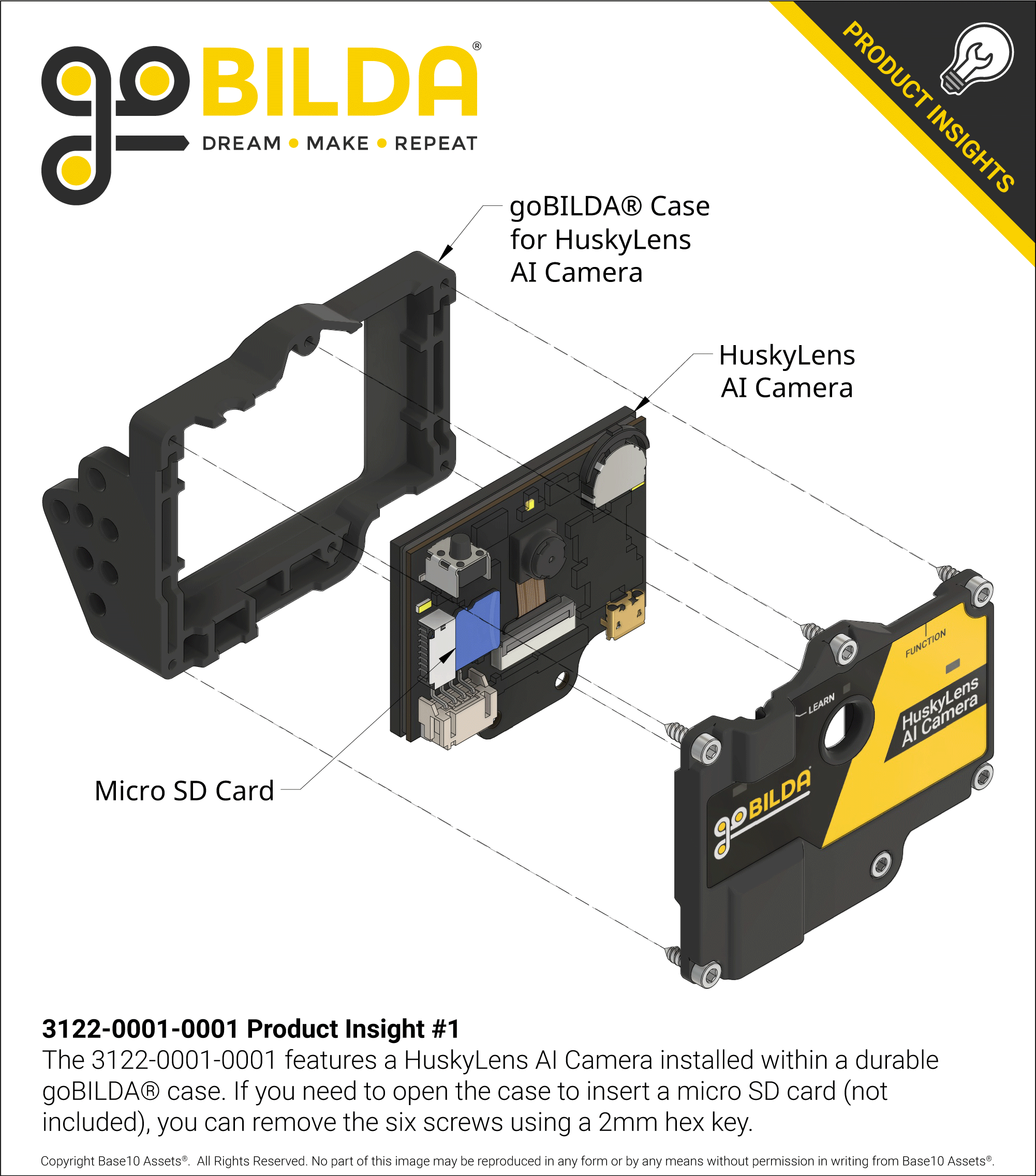 HuskyLens AI Camera Vision Sensor with goBILDA® Case - goBILDA®