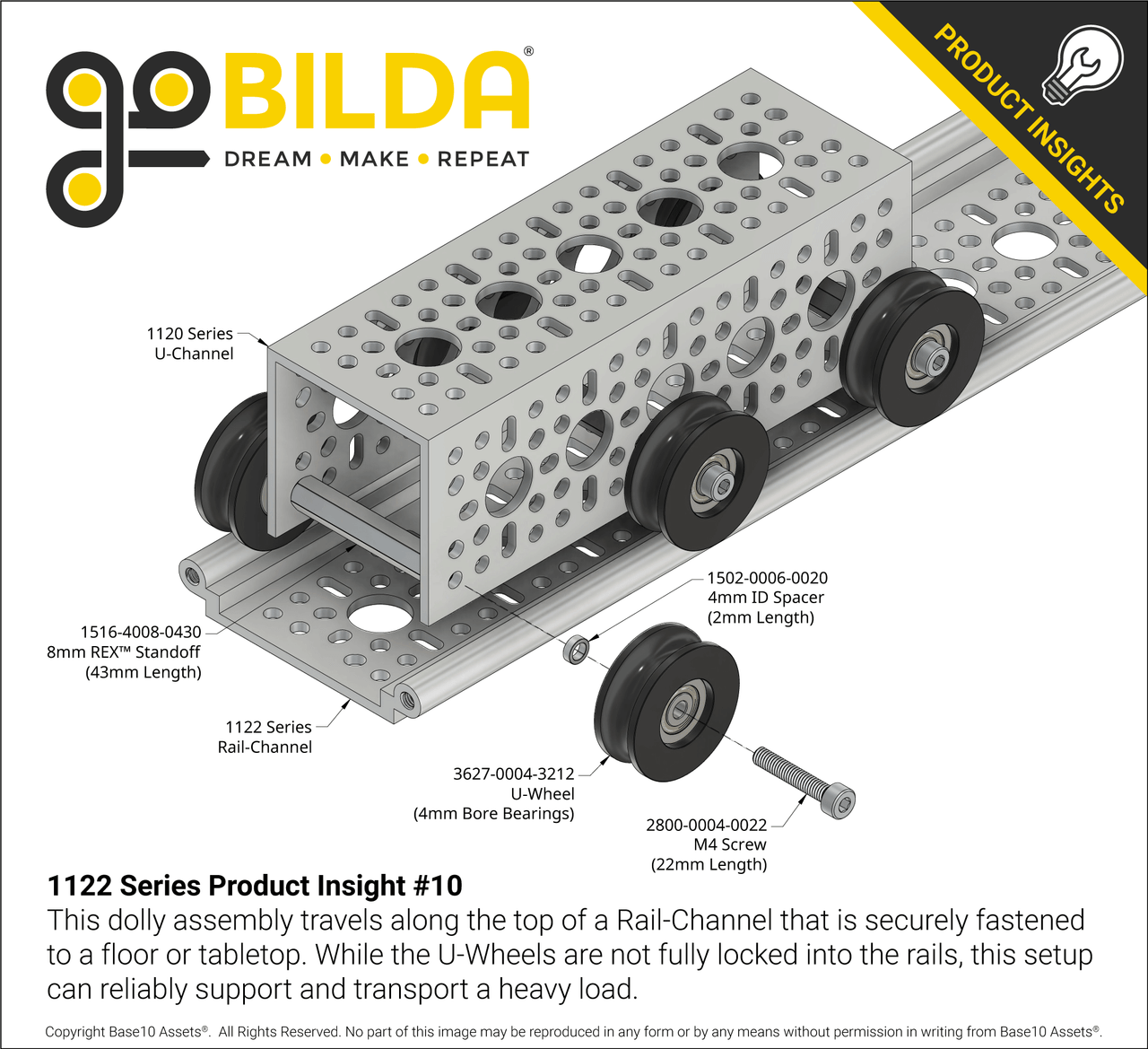 1122 Series Rail-Channel (37 Hole, 912mm Length) - goBILDA®