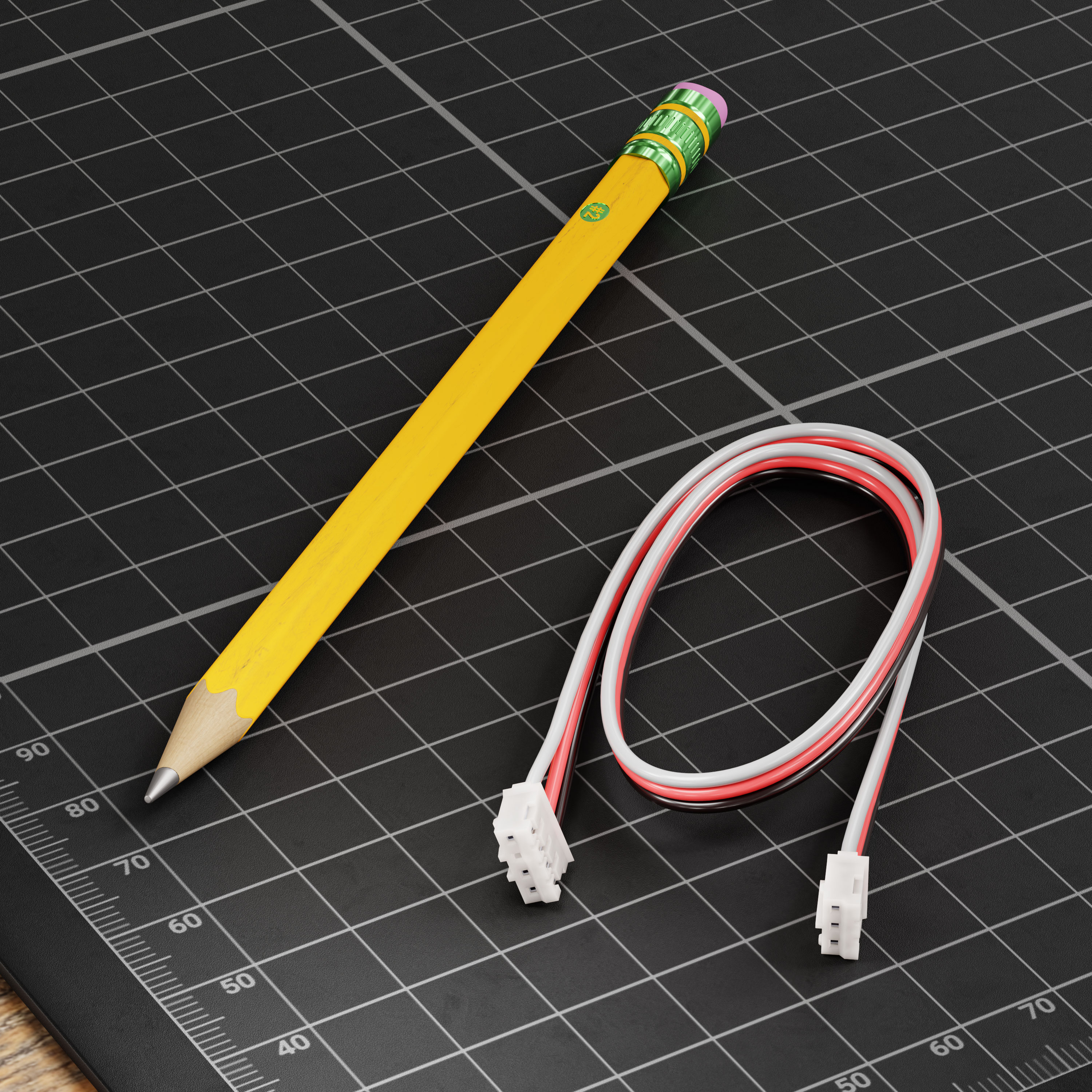 ST（3点） 4-Pos JST PH to 3-Pos JST PH Adaptor (300mm Length) - goBILDA®