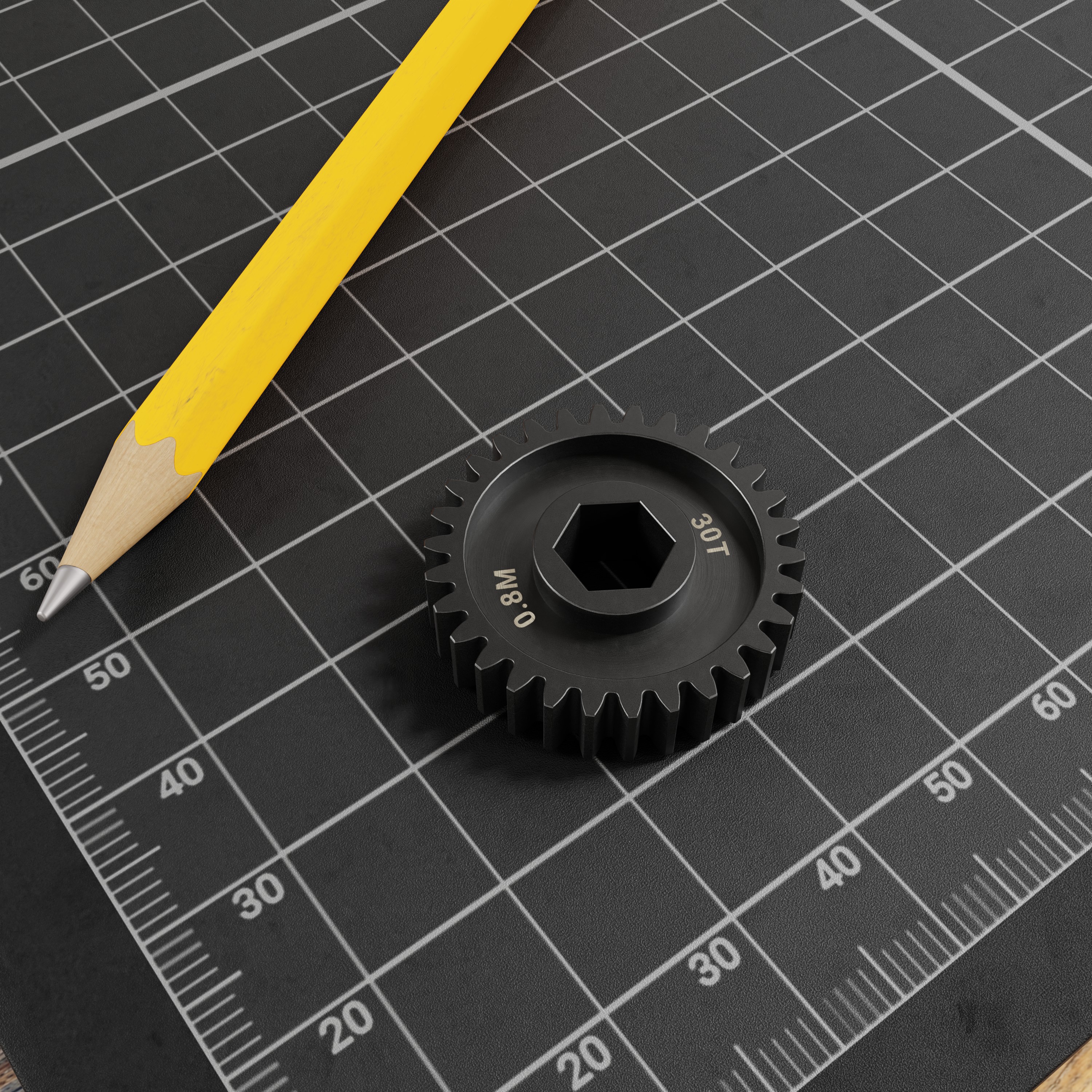 Slip-Fit Steel Pinion Gear (8mm REX® Bore, MOD 0.8, 30T) - goBILDA®
