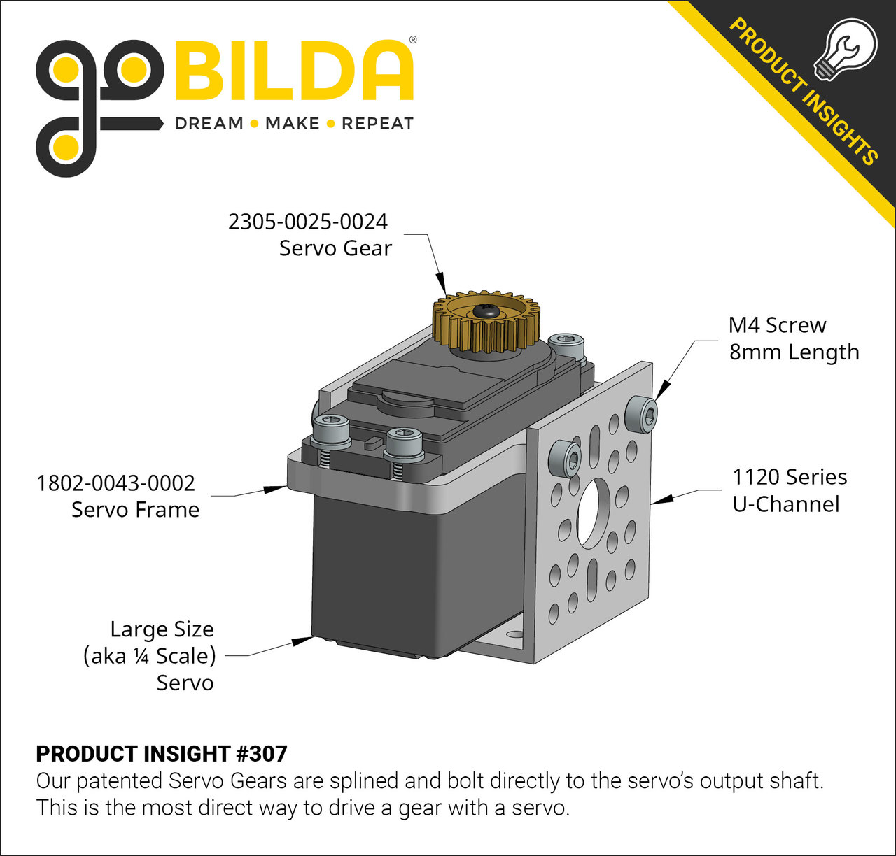 2305 Series Brass, MOD 0.8, Servo Gear (25 Tooth Spline, 40 Tooth