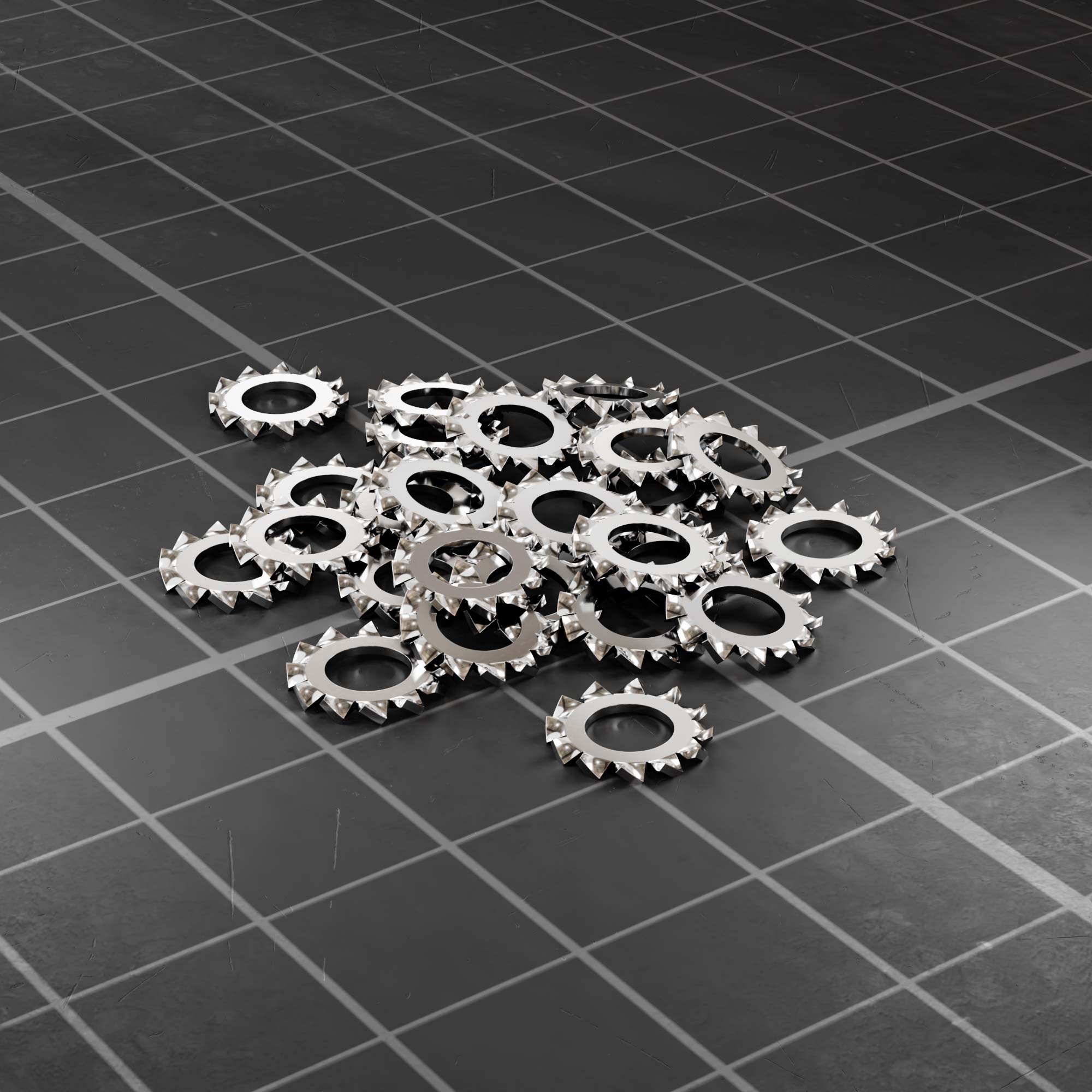 2810 Series Zinc-Plated Steel External - Tooth Lock Washer (4mm ID