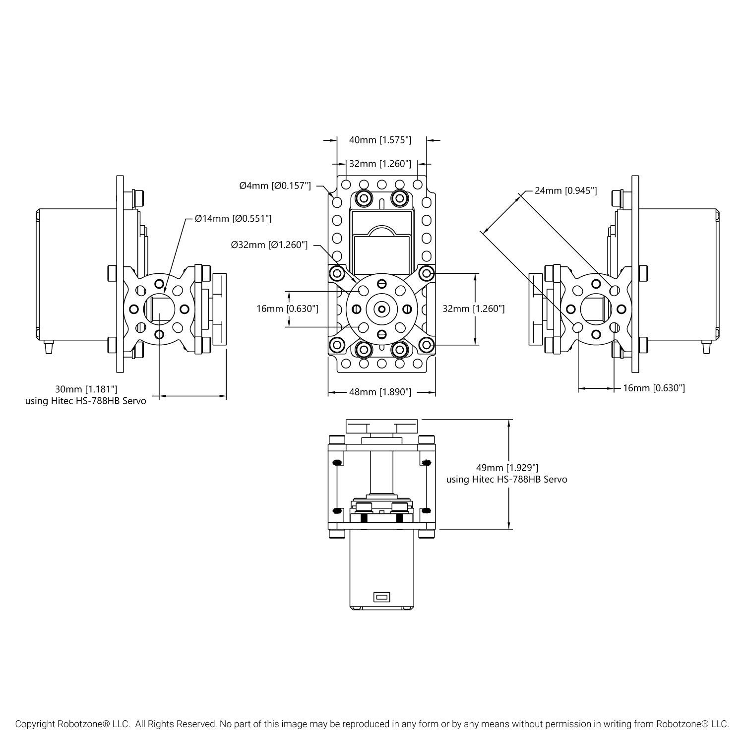 ServoBlock® (Large Size, 25 Tooth Spline, Hub Shaft) - goBILDA®