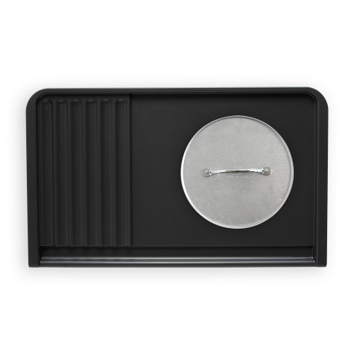 nordic ware dual top grill griddle and weighted burger press on white background