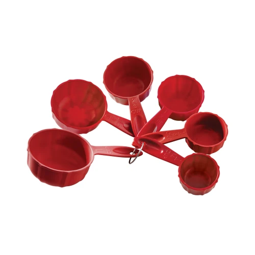 Nordic Ware bundt-shaped measuring cups in red, set of 6 nested cups