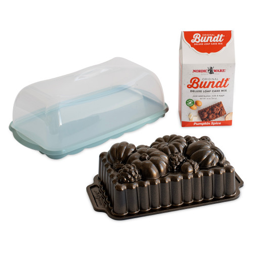 Nordic Ware Harvest Bounty Loaf Pan, Cast Aluminum, Nonstick