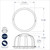 Translucent Bundt Cake Keeper with white base dimensional drawing