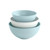 3 piece prep and serve mixing bowl set nested into each other on a white background