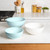 3 piece prep and serve mixing bowl set staged on tabletop