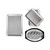 overhead of nordic ware grill prep and serve tray, burger trays, and steak sizzler on white background