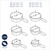 Nordic Ware bundt-shaped measuring cups in translucent sea glass blue technical drawing