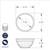 Nordic Ware 4-piece prep and serve mini bowl set dimensional drawing showing measurements and specifications