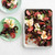Nordic Ware aluminum quarter sheet pan with roasted beets, golden-brown vegetables served on white plates