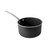 Nordic Ware Basalt 3-quart aluminum sauce pan with lid, charcoal gray nonstick coating, angled view