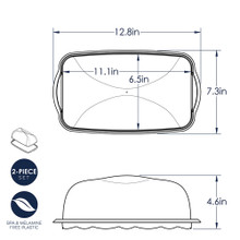 Loaf Cake Keeper Dimensional Drawing