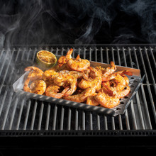 Multi Task Rack with shrimp on grill