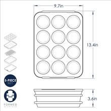 naturals bakeware 5 piece bake and store set dimensional drawing
