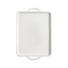 overhead view of cardamom large baking sheet showing white nonstick interior coating