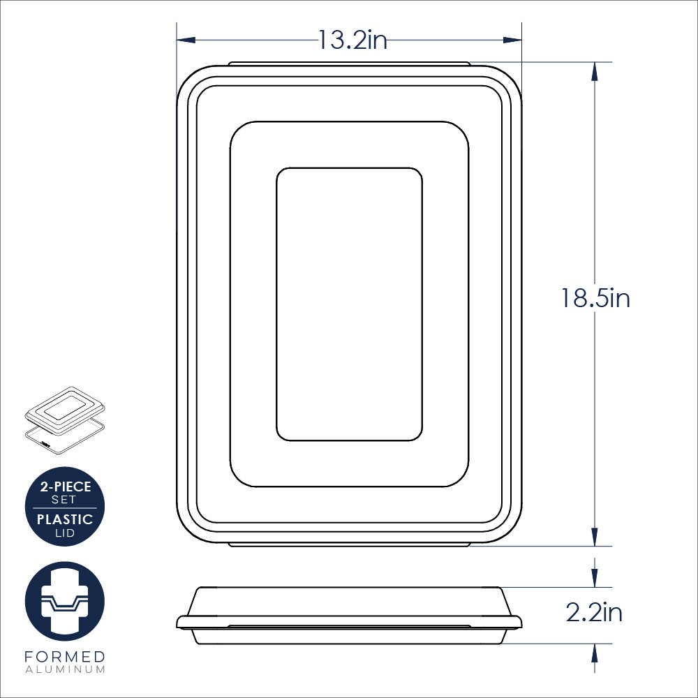 half sheet with lid dimensional drawing