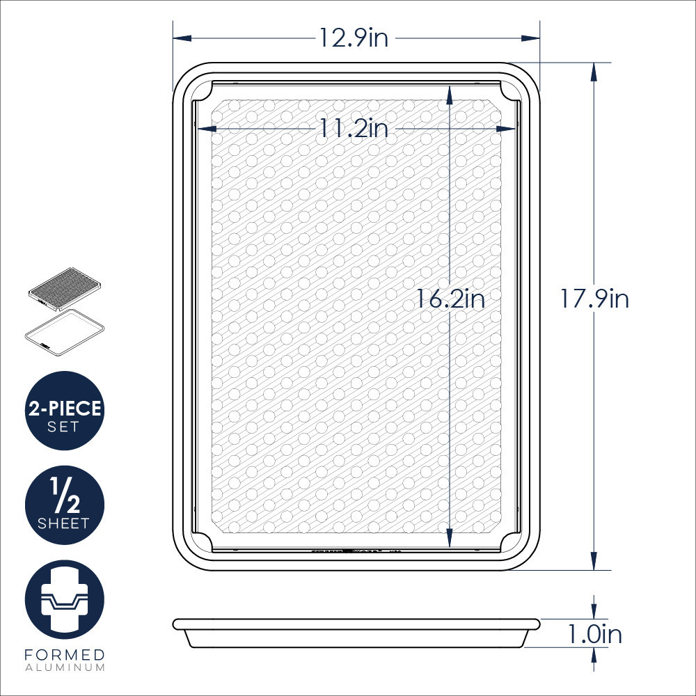 dimensional drawing of half sheet and rack 