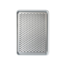 overhead of brilliant half sheet with rack on white background