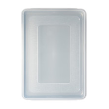 overhead of brilliant big sheet with lid on white background