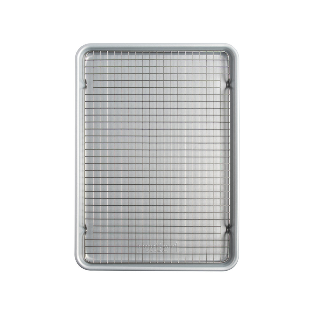 overhead of brilliant half sheet with grid on white background