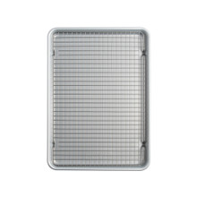 overhead of brilliant half sheet with grid on white background