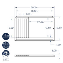 Nordic Ware Basalt Dual Top Grill Griddle technical dimensional drawing showing measurements and specifications