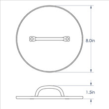 Nordic Ware weighted grill press technical dimensional drawing showing measurements and specifications