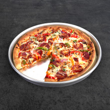 nordic ware deep dish pizza pan with cut pizza 