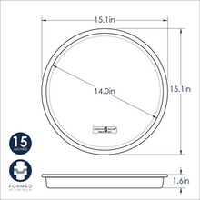 nordic ware deep dish pizza pan technical drawing with measurements