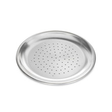 Nordic Ware aluminum pizza crisper pan with perforated bottom, round 9-inch size, natural silver finish