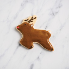 decorated reindeer shaped cookie