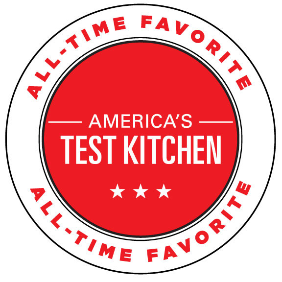 America's Test Kitchen All-Time Favorite Products award badge featuring Nordic Ware Naturals Half Sheet
